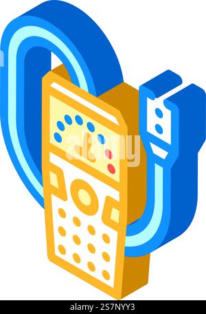 Lecksuchgerät Gaswartung isometrischer Symbolvektor. Schild für Gaswartung Lecksuchgerät. Isolierte Symboldarstellung. Lecksuchgerät Gaswartung Isometrisches Symbol Vektorillustration Stock Vektor