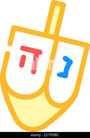 hanukkah dreidel jüdische Farb-Ikonenvektor. hanukkah dreidel jüdisches Zeichen. Isolierte Symboldarstellung. hanukkah dreidel jüdische Farbe Icon Vektor Illustration Stock Vektor