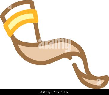 Schofar Horn jüdische Farbe Symbol Vektor. jüdisches Schofar-Horn-Schild. Isolierte Symboldarstellung. Schofar Horn jüdische Farbe Icon Vektor Illustration Stock Vektor