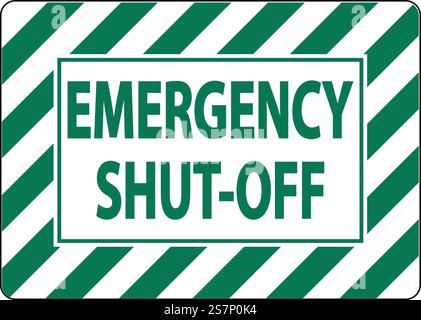 Warnschild Für Elektrische Betriebsmittel, Notabschaltung Stock Vektor