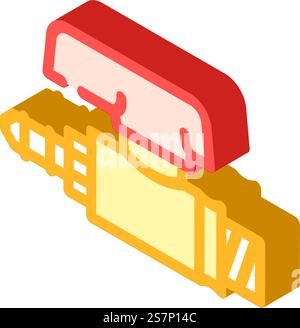 Ventil Gaswartung isometrischer Symbolvektor. Schild für Gaswartung des Ventils. Isolierte Symboldarstellung. Vektorgrafik des Ventils Gaswartung Isometrisches Symbol Stock Vektor