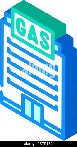 Isometrischer Symbolvektor für Firmengas-Service. Firmengas-Service-Schild. Isolierte Symboldarstellung. Isometrisches Symbol Vektorillustration für Firmengas-Service Stock Vektor