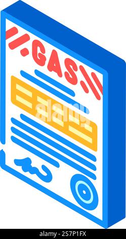 Isometrischer Symbolvektor für Vertragsgas-Service. Serviceschild für Vertragsgas. Isolierte Symboldarstellung. Isometrische Symbolvektorgrafik für Vertragsgas-Service Stock Vektor