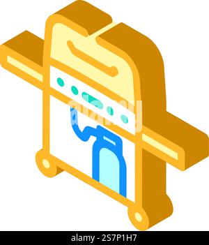 Isometrischer Symbolvektor für grillgas-Service. Warnschild „grillgas“. Isolierte Symboldarstellung. Isometrische Symbolvektorgrafik für den Service des grillgases Stock Vektor