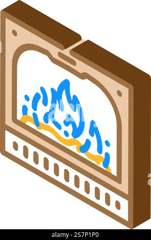 Kamin Gas Service isometrische Icon Vektor. Schild mit Kamin-Gas-Service. Isolierte Symboldarstellung. Kamin Gas Service isometrische Icon Vektor Illustration Stock Vektor