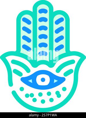 hamsa Hand jüdische Farbe Icon Vektor. hamsa Hand jüdisches Schild. Isolierte Symboldarstellung. hamsa Hand jüdische Farbe Icon Vektor Illustration Stock Vektor