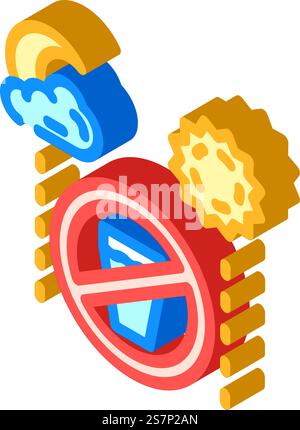 Fasting Sun Mond isometrischer Symbolvektor. Fasten Sonnenmondschild. Isolierte Symboldarstellung. Fasting Sun Mond isometrische Symbol Vektor Illustration Stock Vektor