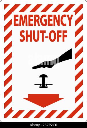 Not-aus-Schalter für Brand- und Notzeichen Stock Vektor