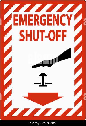 Not-aus-Schalter für Brand- und Notzeichen Stock Vektor