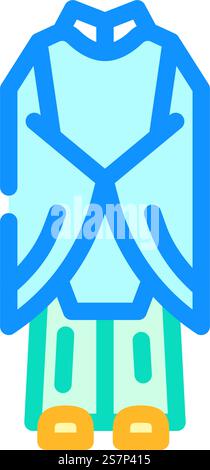 shinto Priester Gewand shintoismus Farbe Symbol Vektor. shinto-Priestergewand shintoismus-Zeichen. Isolierte Symboldarstellung. shinto Priester Gewand shintoismus Farbe Symbol Vektor Illustration Stock Vektor