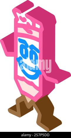 Isometrischer Symbolvektor des Bleistiftzeichens. Zeichenzeichen für Bleistift. Isolierte Symboldarstellung. Bleistiftzeichen isometrische Icon Vektor-Illustration Stock Vektor