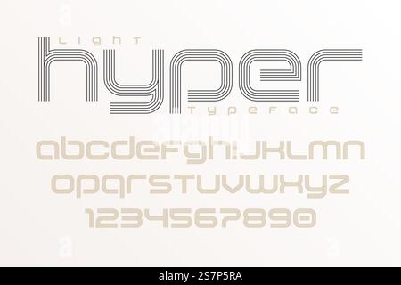 Plakat mit Schriftart, Buchstaben, Buchstaben und Zahlen. Vektorabbildung. Plakat mit Schriftart, Buchstaben, Buchstaben und Zahlen. Stock Vektor