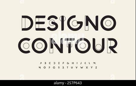 Geometrisch gezeichnete Schriftarten an den Kanten umreißen das Alphabet der Kunstkontur. Minimalistische futuristische Typografie für moderne Architektur-Logo, abstraktes Monogramm, hud-Scifi-Text, Techno-Space-Schriftzug. Geometrisch gezeichnete Schriftarten an den Kanten umreißen das Alphabet der Kunstkontur. Minimalistische futuristische Typografie für Logo der modernen Architektur, abstraktes Monogramm, hud-Scifi-Text, Techno-Space-Schriftzug Stock Vektor