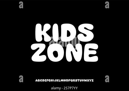 Kreativer, verspielter, abgerundeter Alphabet-Vektor für Kinder Stock Vektor