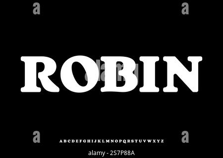 Fettgedruckter, abgerundeter Retro-Schriftartvektor Stock Vektor