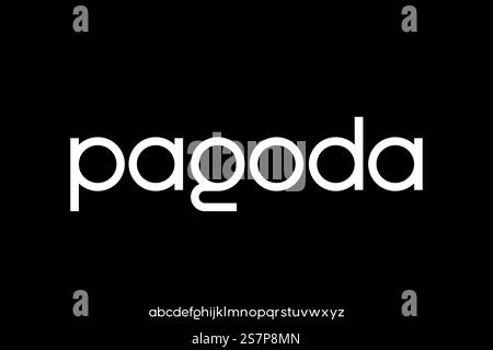 Moderne, saubere, einzigartige Kleinbuchstaben ohne serifenartige Schriftartvektoren Stock Vektor