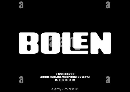 Fett abgerundete Schrift zeigt den Schriftartvektor an. Kreative, spielerische Typographie mit Ligaturstil Stock Vektor