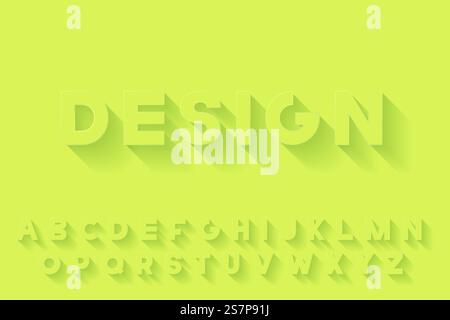 Moderne Schriftart mit Schatten. Kreatives englisches Alphabet – fettgedruckte lateinische Buchstaben. Moderne Schriftart mit Schatten, kreativem englischem Alphabet und fetten lateinischen Buchstaben Stock Vektor