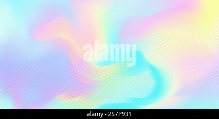 Holographischer irisierender Hintergrund oder holographische Folienstruktur, abstraktes Vektormuster. Irisierende holografische Regenbogenfarben Farbverlauf oder Hologrammfolie Hintergrund Stock Vektor