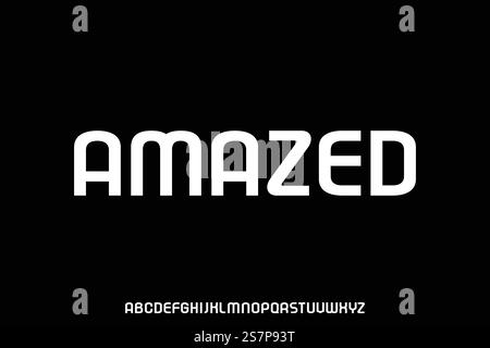 Futuristisch abgerundete Serifen zeigen den Schriftartvektor an Stock Vektor