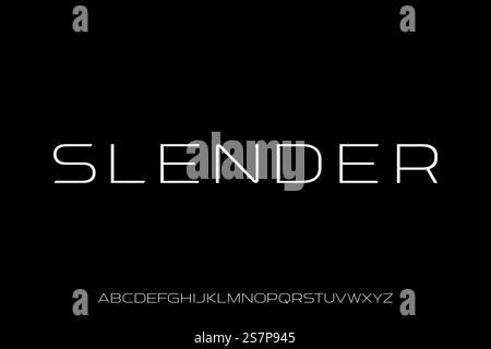 Moderner, schlanker Schriftvektor mit minimalem Display Stock Vektor