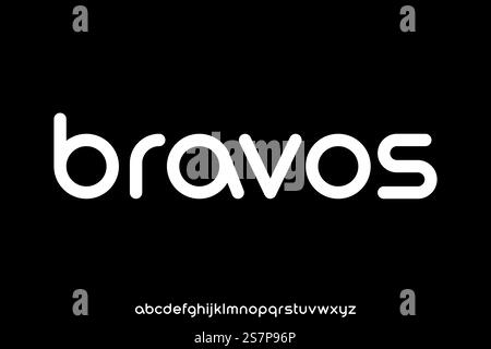 Modern abgerundet ohne Serifenanzeige des Schriftartvektors Stock Vektor