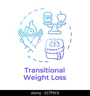 Symbol für das Konzept des blauen Gradienten für die vorübergehende Gewichtsabnahme Stock Vektor