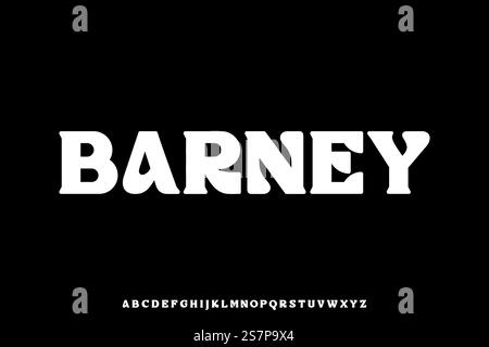 Schriftartvektor mit dicker Retro-Anzeige Stock Vektor