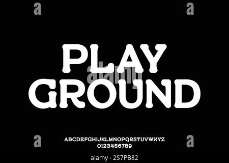 Dickes, verspieltes und abgerundetes Schriftvektorbild Stock Vektor