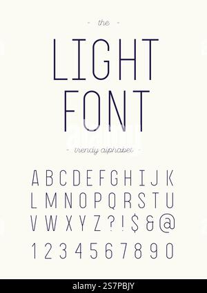 Schriftart Vektorlicht. Alphabet Moderne Typografie ohne serifenbunten Stil für Partyposter, Druck auf Stoff, T-Shirt, Promotion, Dekoration, Stempel, Etikett, Sonderangebot. 10 Episoden Schriftart Vektorlicht. Alphabet Moderne Typografie ohne serifenbunten Stil für Partyposter Stock Vektor