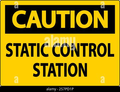Warnschild Statische Kontrollstation Stock Vektor