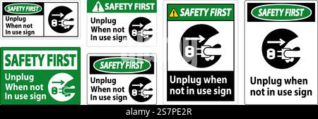 Sicherheitshinweis: Trennen Sie Den Netzstecker, Wenn Er Nicht Verwendet Wird Stock Vektor