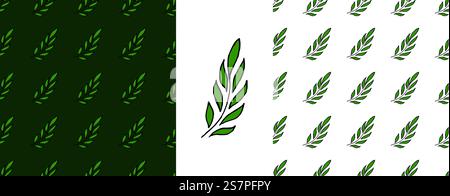 Legen Sie nahtlose Muster fest. Folk-Blätter-Ornament. Muster im handgezeichneten Stil. Druck für Stoffdesign, Textil, Stoff, Tapeten, Kinderzimmerdekorationen Stock Vektor