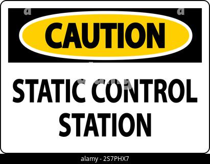 Warnschild Statische Kontrollstation Stock Vektor