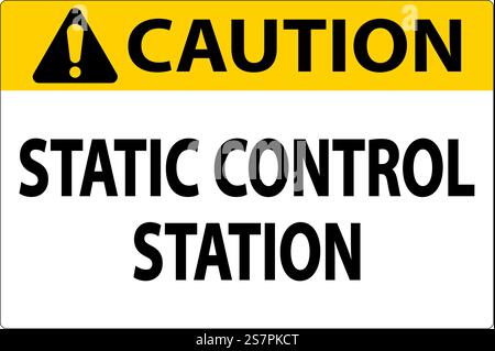 Warnschild Statische Kontrollstation Stock Vektor