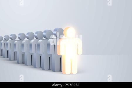 Team mit Führungskraft. 3D-Menschen. Vektorabbildung. Team mit Führungskraft. 3D-Menschen. Stock Vektor