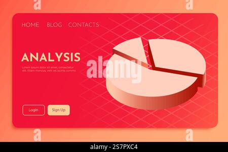 Finanz- oder Datenanalysekonzept. Kartenhandel. Geschäftsanwendungsvorlage. Vorlage für Landing-Page... Finanzanalysekonzept. Kartenhandel. Geschäftsanwendungsvorlage. Stock Vektor
