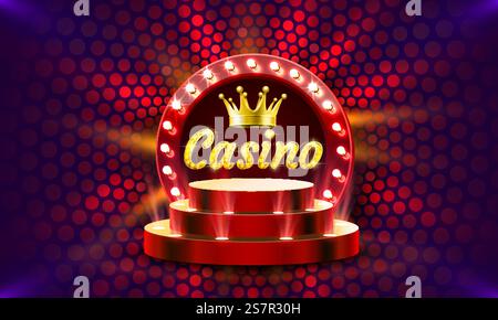 Gewinner der Casino-Szene, die Krone des Gewinners. Vektorabbildung. Gewinner der Casino-Szene, die Krone des Gewinners. Vektor Stock Vektor