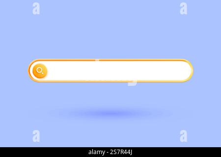3D-Suchleiste. Browser-Schaltfläche für Website- und UI-Design. Formularvorlage suchen. Konzept der Websuche. 3D-Rendering. 3D-Vektor-Illustration Stock Vektor