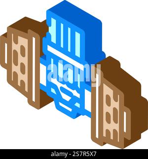 Isometrischer Symbolvektor für das Testen der Bremse. Schild zum Prüfen der Bremsen. Isolierte Symboldarstellung. Bremsprüfung Flugzeug Isometrisches Symbol Vektorillustration Stock Vektor