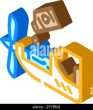 Schmierdienst Isometrischer Symbolvektor des Flugzeugs. Schild für Schmierdienst-Flugzeuge. Isolierte Symboldarstellung. Isometrische Isometrie Vektorillustration für Schmierdienst Stock Vektor