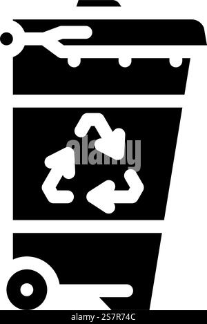 Zero Waste Lifestyle Green Living Glyph Icon Vektor. Umweltfreundliches Lifestyle-Zeichen ohne Verschwendung. Isolierte Symboldarstellung. Zero Waste Lifestyle Green Living Glyph Icon Vektor Illustration Stock Vektor