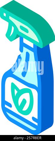 Umweltfreundliche Reinigung grün Living isometrische Icon Vektor. Umweltfreundliche Reinigung grünes Living Schild. Isolierte Symboldarstellung. Umweltfreundliche Reinigung grünes Leben isometrische Icon Vektor Illustration Stock Vektor