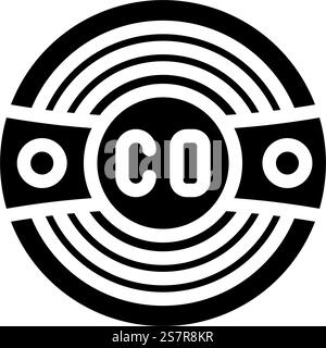 Intelligenter Kohlenmonoxiddetektor Heim Glyphe Symbol Vektor. Smart Kohlenmonoxiddetektor – Hausschild. Isolierte Symboldarstellung. Intelligenter Kohlenmonoxiddetektor Heim Glyphe Symbol Vektor Illustration Stock Vektor