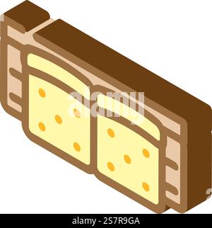 Sofa zwei Abschnitte Draufsicht isometrischer Symbolvektor. Schild mit zwei Abschnitten und Draufsicht auf Sofa. Isolierte Symboldarstellung. Sofa zwei Abschnitte Draufsicht isometrische Symbolvektorillustration Stock Vektor
