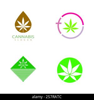 Cannabis-Logo-Vektor und -Symbol Stock Vektor