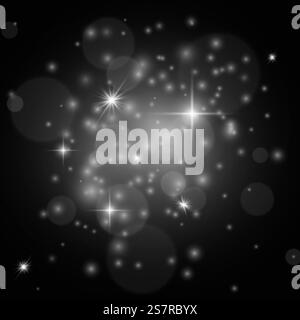Weiß funkelt. Weihnachten isolierter Sternenstaub, festliche leuchtende Sterne. Gruppe von blinkenden Lichtern. Weihnachtsfeier. Magischer Schimmer Hintergrund, silberner Feiertag Glitzer Vektor isoliert auf schwarzer Hintergrund Illustration. Weiß funkelt. Weihnachten isolierter Sternenstaub, festliche leuchtende Sterne. Gruppe von blinkenden Lichtern. Weihnachtsfeier. Magischer Schimmer Hintergrund, silberner Feiertag Glitzer Vektor isolierte Illustration Stock Vektor