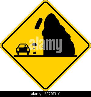 Warnschild fallende Felsen, Schnee oder Eis vor Ihnen. Stock Vektor