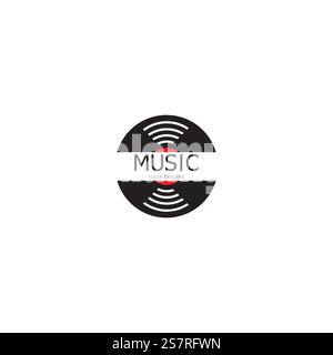 Vinyl Disc Musik aufzeichnen Logo Vektorsymbol Illustrationsdesign Stock Vektor