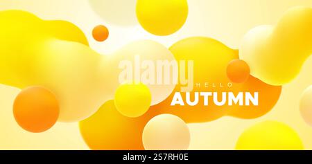 Hallo Herbst. Abstrakter Hintergrund in Orange der Saison. Kreative Vektorillustration. Flüssige leuchtende Verlaufsformen. Minimalistisches modernes Design. Hallo Herbst. Abstrakter Hintergrund in Orange der Saison Stock Vektor